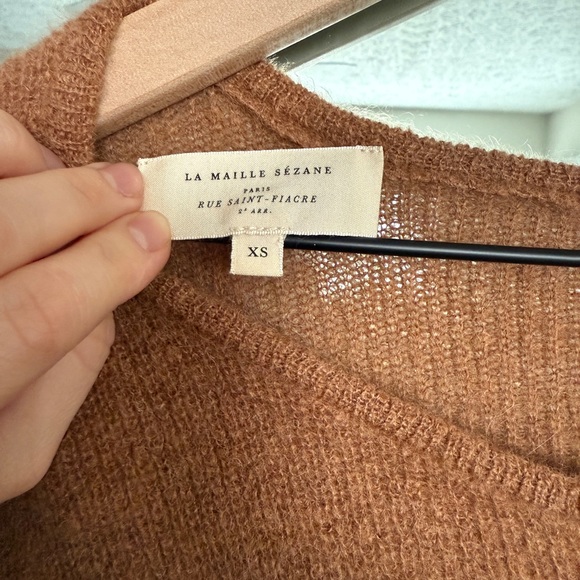 Sezane Chestnut Button-Up Cardigan - Picture 3 of 3